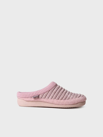 zapatillas de casa mujer - Zapatilla tipo zueco para mujer en fieltro y pelo sintético en Crudo | MALU-OD  - Toni Pons  