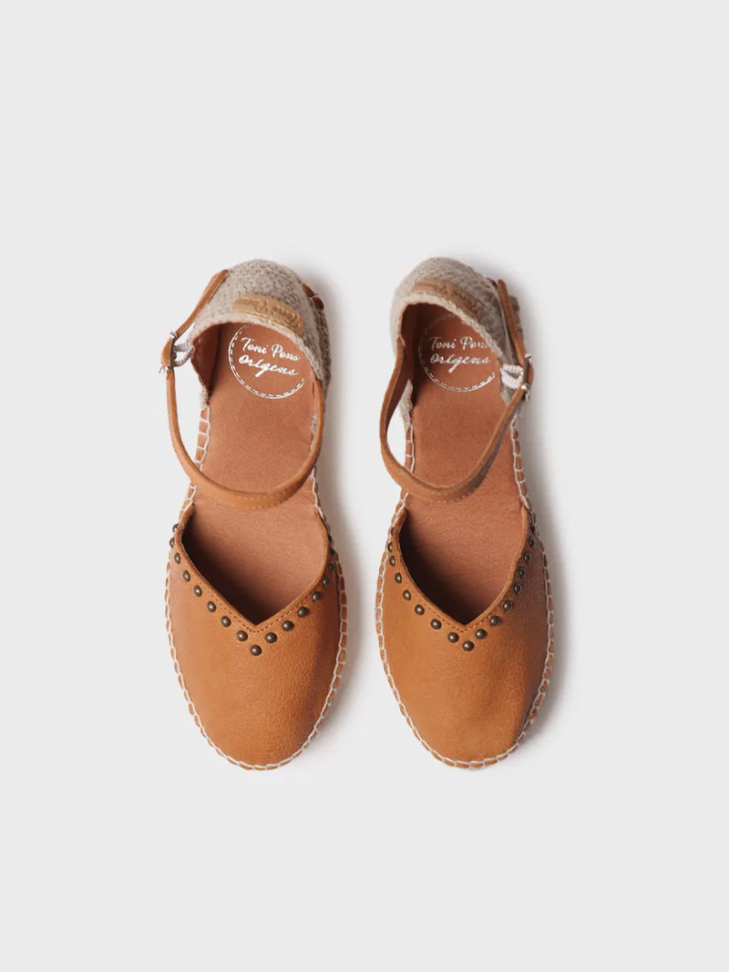 zapatillas mujer - Alpargata de mujer en piel con cuña y tachuelas | MANILA  - Toni Pons  