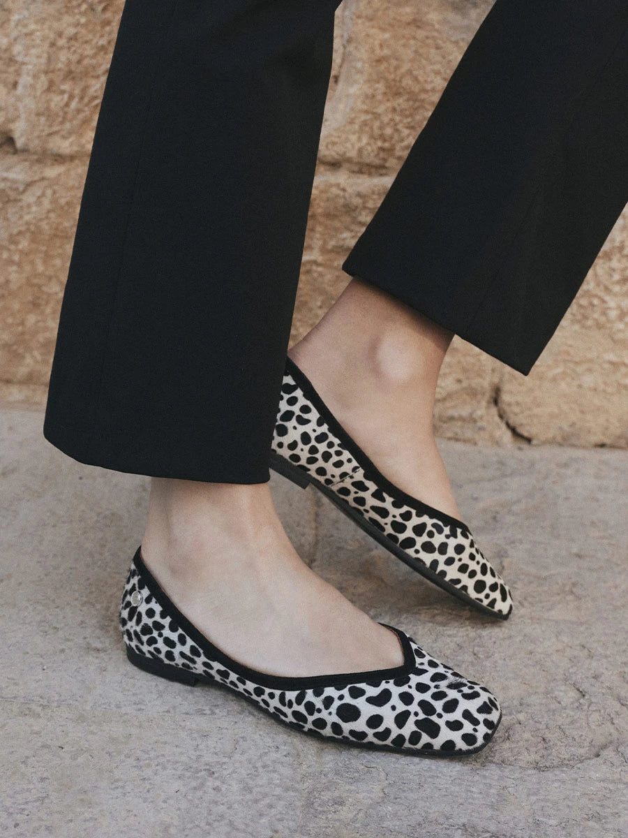 Chaussure plate en cuir pour femme | MARIBEL-PT