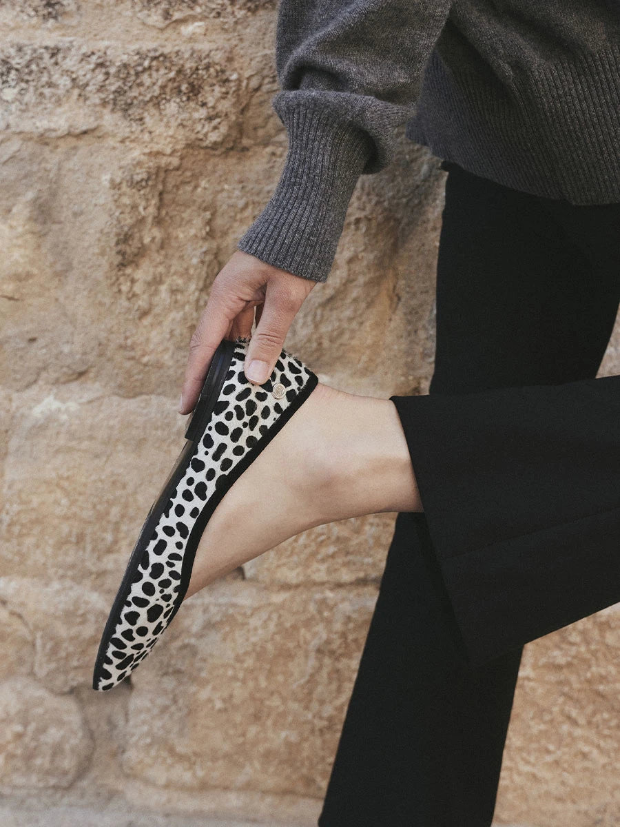 Chaussure plate en cuir pour femme | MARIBEL-PT