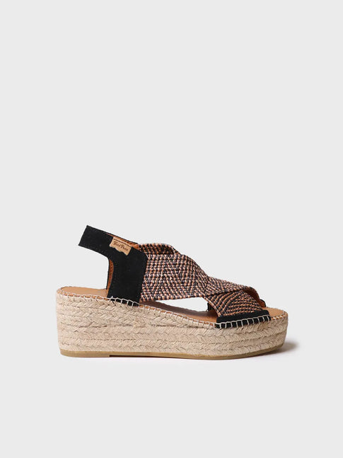 zapatillas mujer - Alpargata de mujer con cuña y tiras elásticas multicolor | MASAI  - Toni Pons  