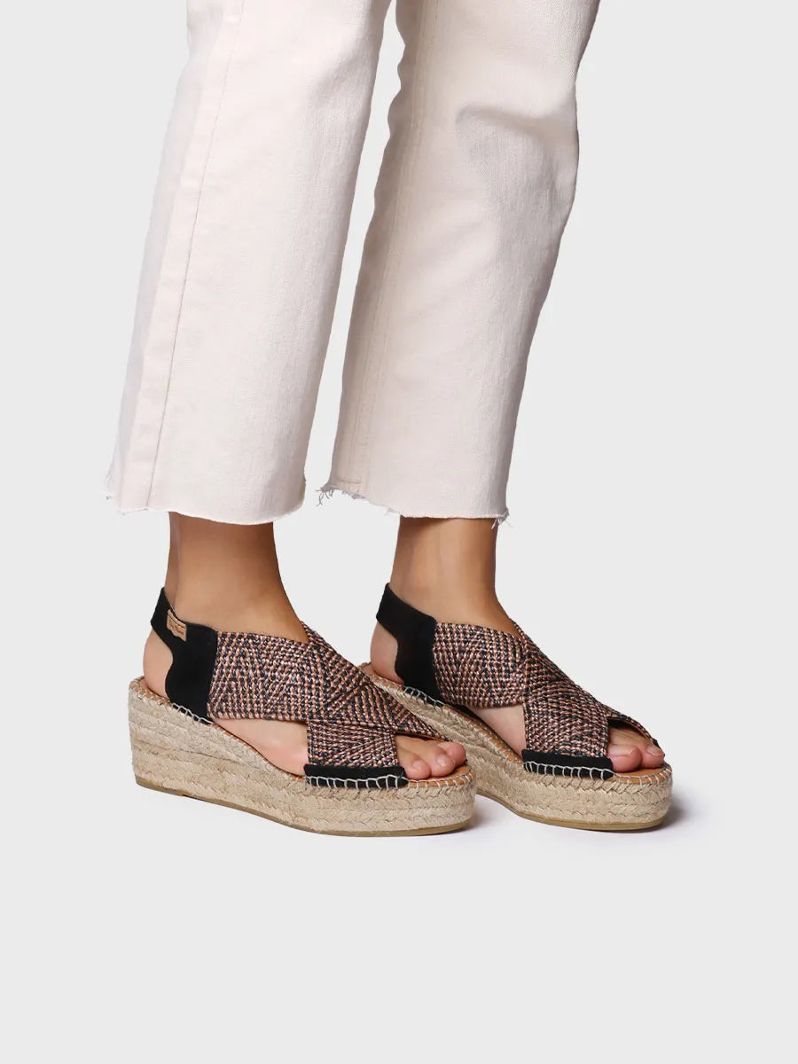 zapatillas mujer - Alpargata de mujer con cuña y tiras elásticas multicolor | MASAI  - Toni Pons  
