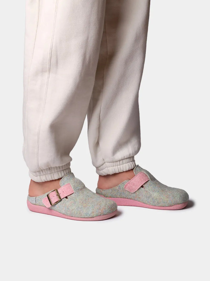 Zapatillas de casa mujer - Slipper de mujer tipo zueco con hebilla en fieltro reciclado | MIMA-FR  - Toni Pons  