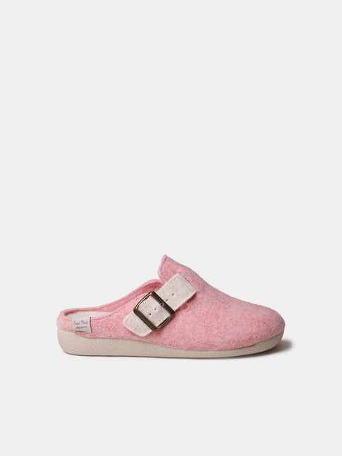 Zapatillas de casa mujer - Slipper de mujer tipo zueco con hebilla en fieltro reciclado | MIMA-FR  - Toni Pons  