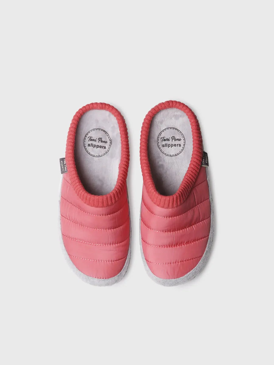 zapatillas mujer - Zapatilla tipo zueco para mujer en tejido acolchado y fieltro | MORA-TK  - Toni Pons  