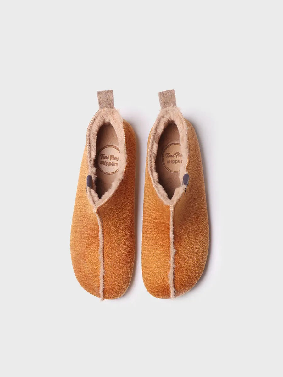 zapatillas de casa mujer - Zapatilla de casa abotinada para mujer en piel | MOSCU-BD  - Toni Pons  
