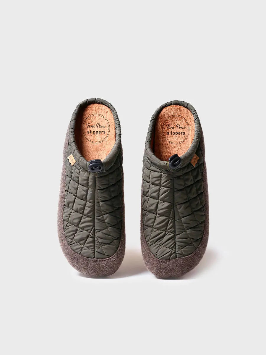 zapatillas de casa hombre - Zapatilla tipo zueco para hombre en tejido acolchado y fieltro | NADIR-UM  - Toni Pons  