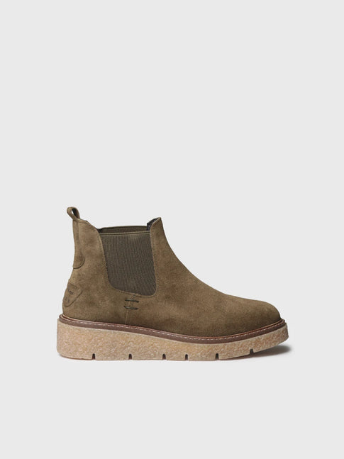 Botín de mujer en serraje con elásticos laterales | NANTES-SY