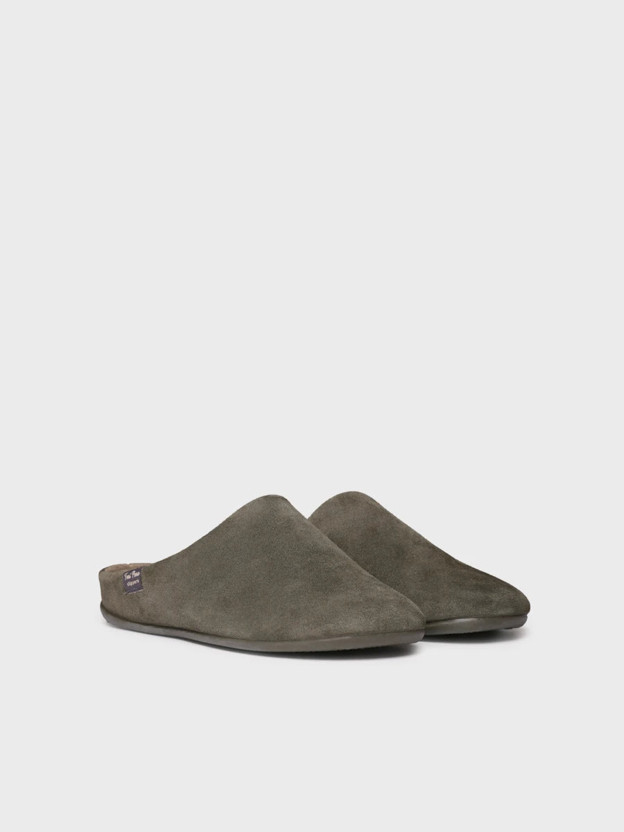 Slipper oberta de pell amb folre interior per a home | NAPOLI