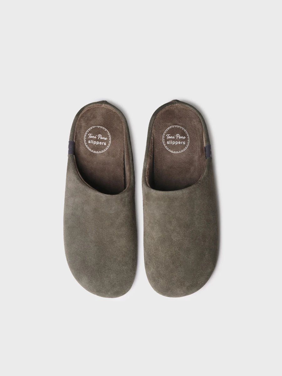 Slipper oberta de pell amb folre interior per a home | NAPOLI