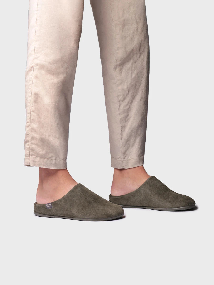 Slipper oberta de pell amb folre interior per a home | NAPOLI