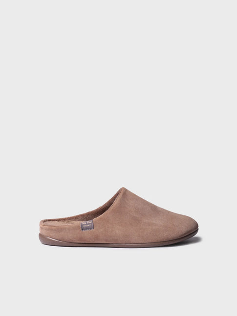 Slipper oberta de pell amb folre interior per a home | NAPOLI