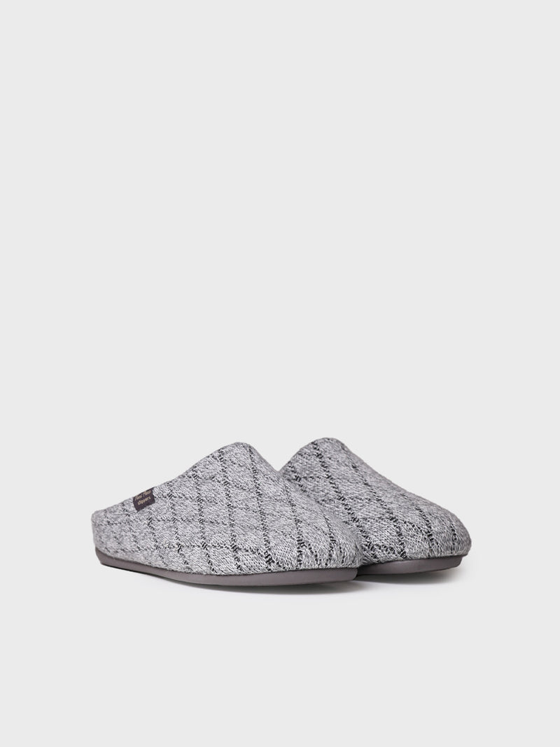 zapatillas de casa hombre - Zapatilla de casa tipo zueco para hombre en tejido en Gris | NAUEL-KM  - Toni Pons  