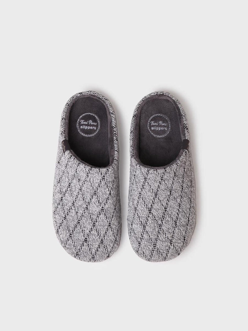 zapatillas de casa hombre - Zapatilla de casa tipo zueco para hombre en tejido en Gris | NAUEL-KM  - Toni Pons  