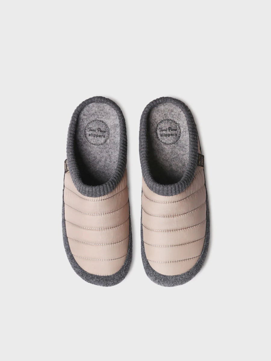 Zapatillas de casa hombre - Zapatilla de casa tipo zueco en tejido acolchado y fieltro | NIX-TK  - Toni Pons  