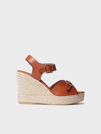sandalias mujer - Alpargata de mujer en piel con cuña alta | OLGA  - Toni Pons  