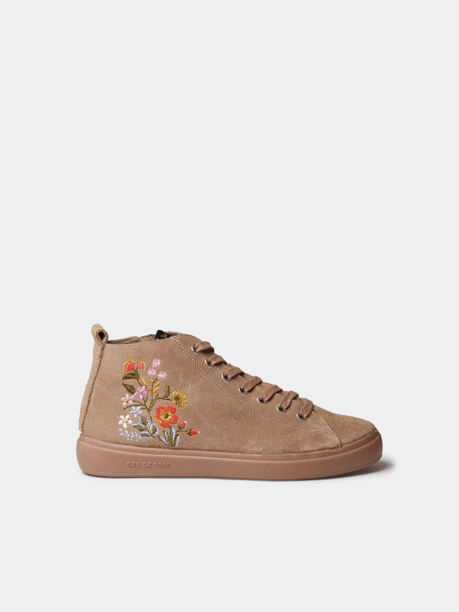 Botines mujer - Botín para mujer en serraje con bordado floral | ORDIS  - Toni Pons  