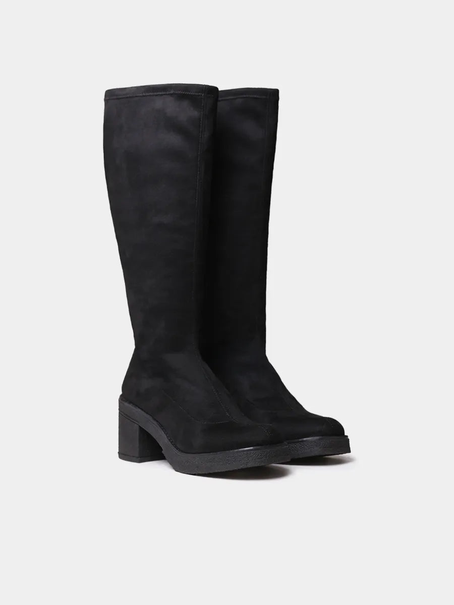 Botas mujer - Bota alta de mujer en tejido elástico tipo ante | PADOVA  - Toni Pons  