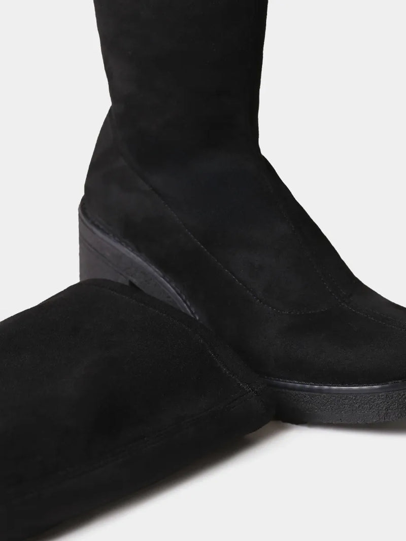Botas mujer - Bota alta de mujer en tejido elástico tipo ante | PADOVA  - Toni Pons  