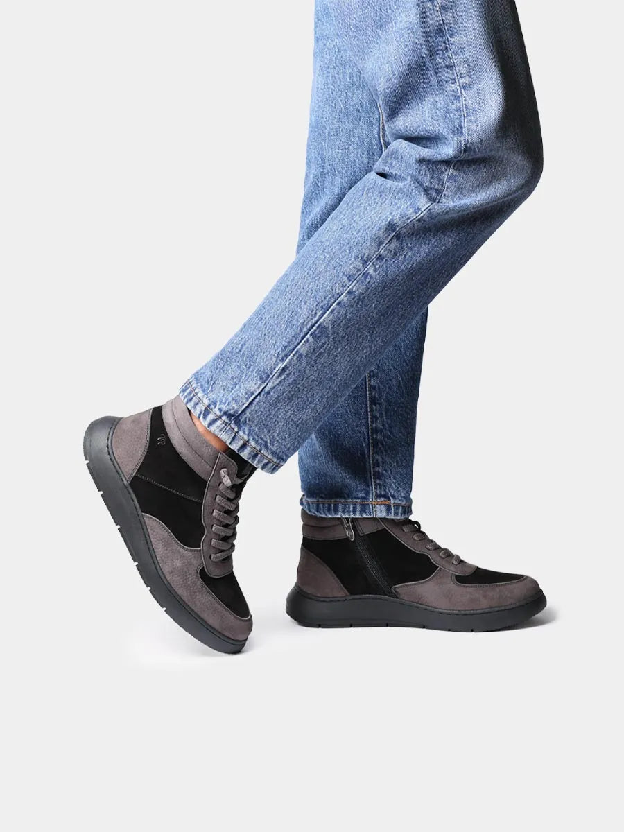 Zapatos mujer - Zapatilla abotinada de mujer en serraje con cremallera | PANAMA  - Toni Pons  