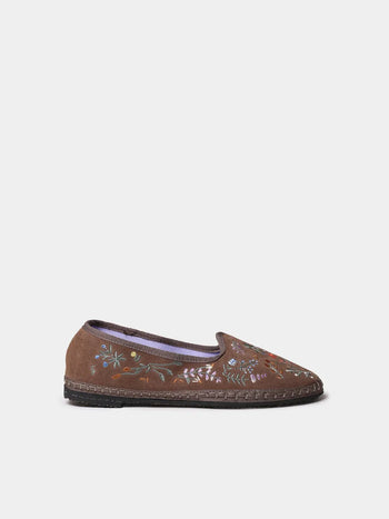 Zapatos mujer - Bailarina de mujer en serraje con flores bordadas | PERALADA  - Toni Pons  