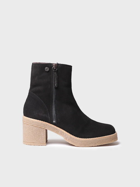 botines mujer - Botín de tacón ancho para mujer en serraje | PERU-SY  - Toni Pons  
