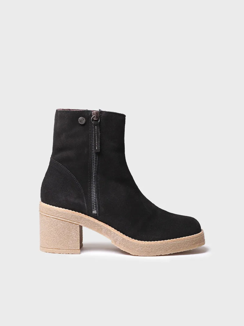 botines mujer - Botín de tacón ancho para mujer en serraje | PERU-SY  - Toni Pons  