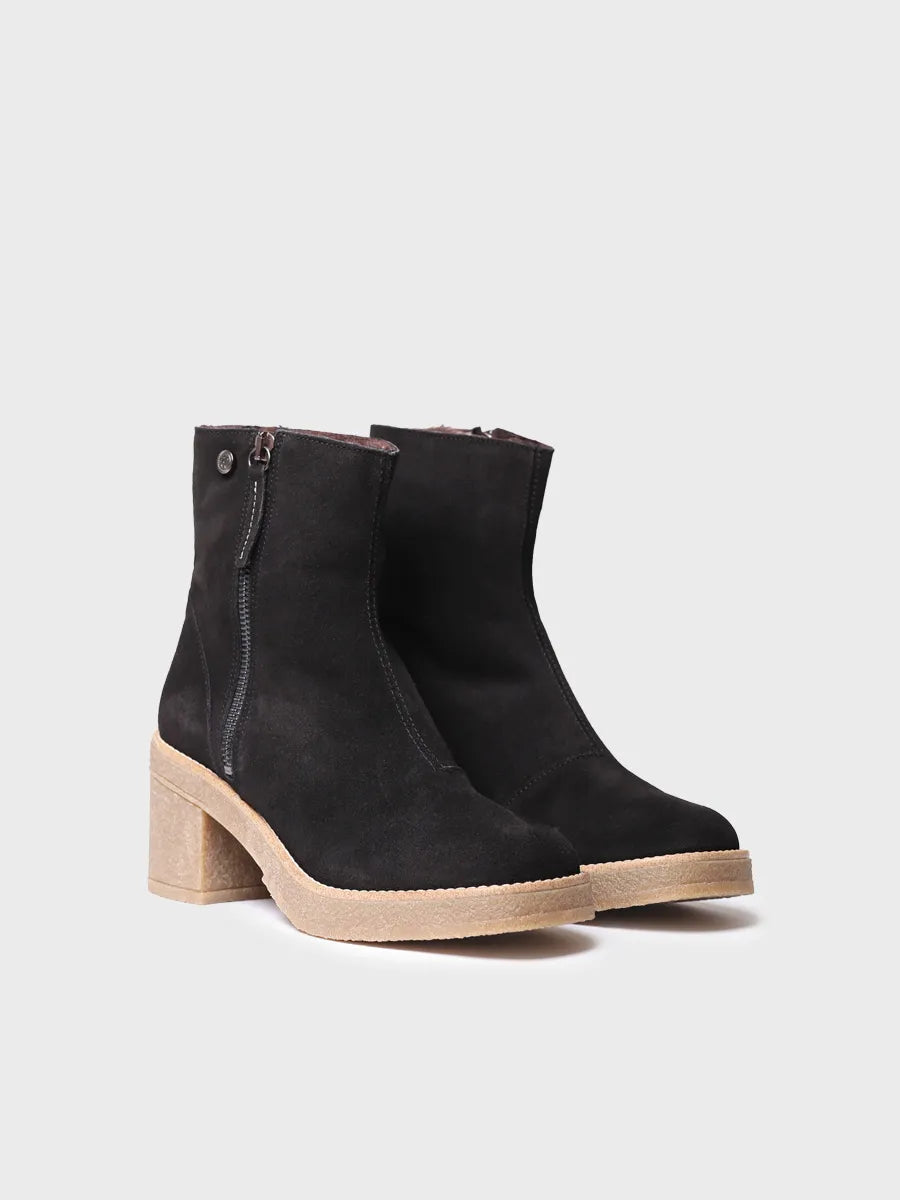 botines mujer - Botín de tacón ancho para mujer en serraje | PERU-SY  - Toni Pons  