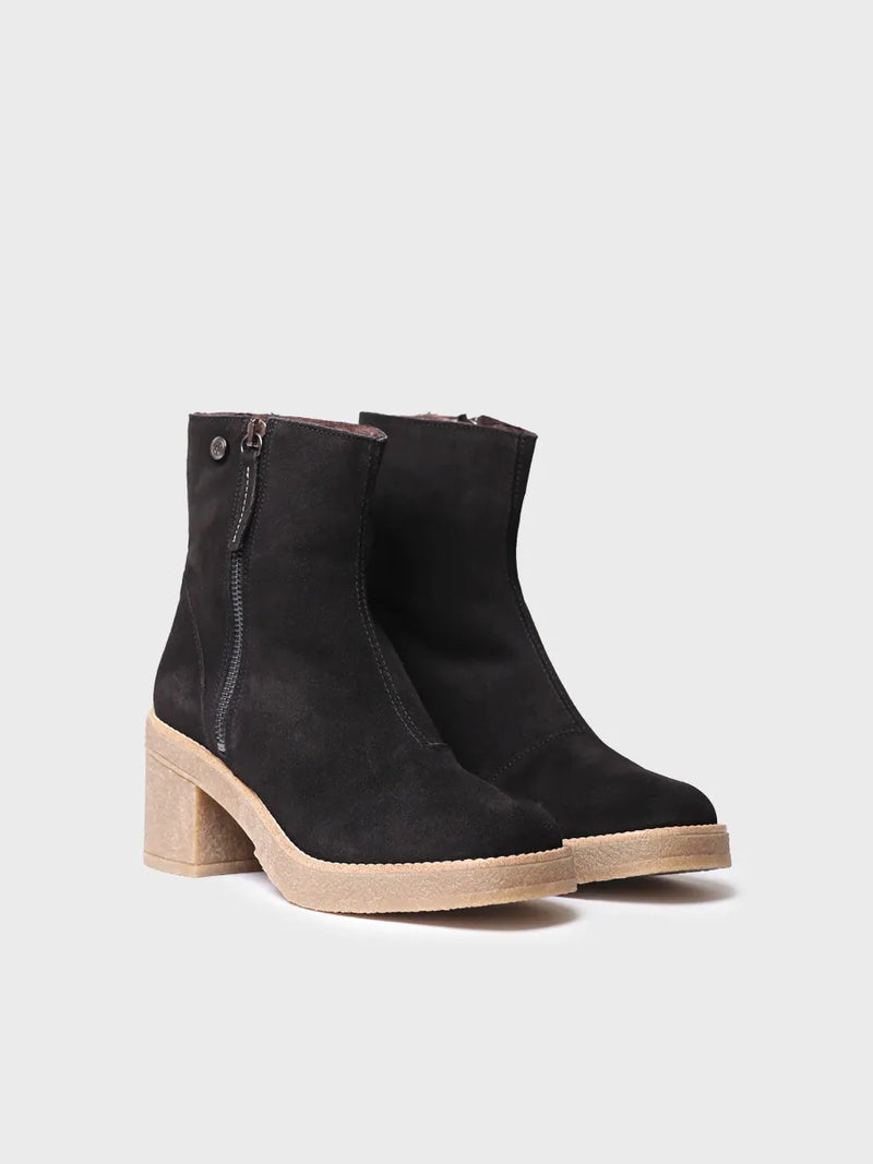 botines mujer - Botín de tacón ancho para mujer en serraje | PERU-SY  - Toni Pons  