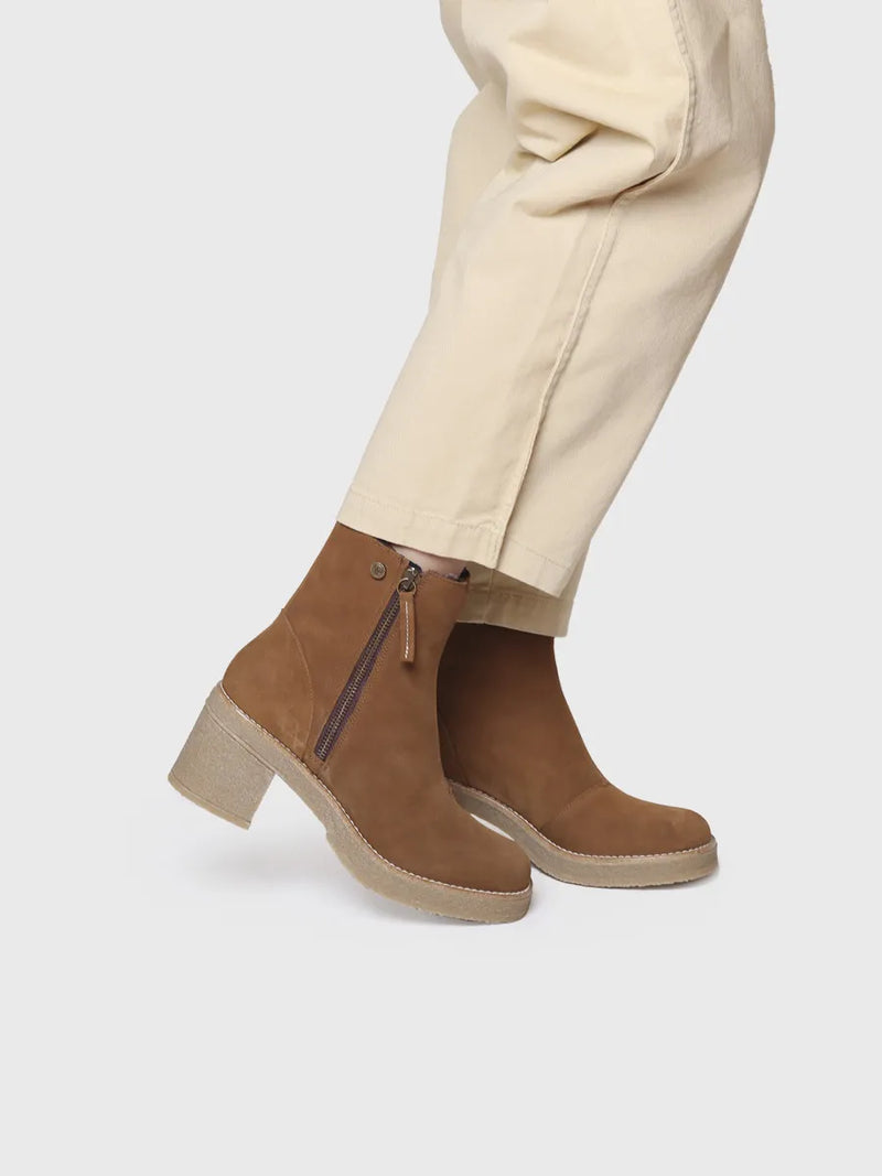 botines mujer - Botín de tacón ancho para mujer en serraje | PERU-SY  - Toni Pons  