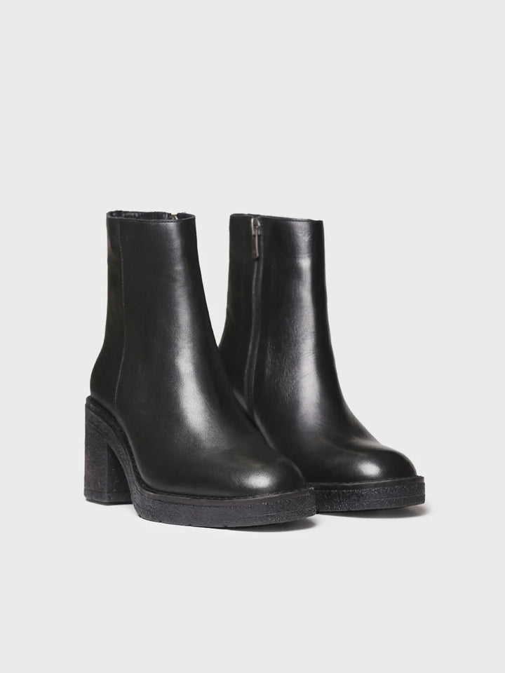 Botines mujer - Botín en piel con cremallera y tacón para mujer | PRADES-P  - Toni Pons  