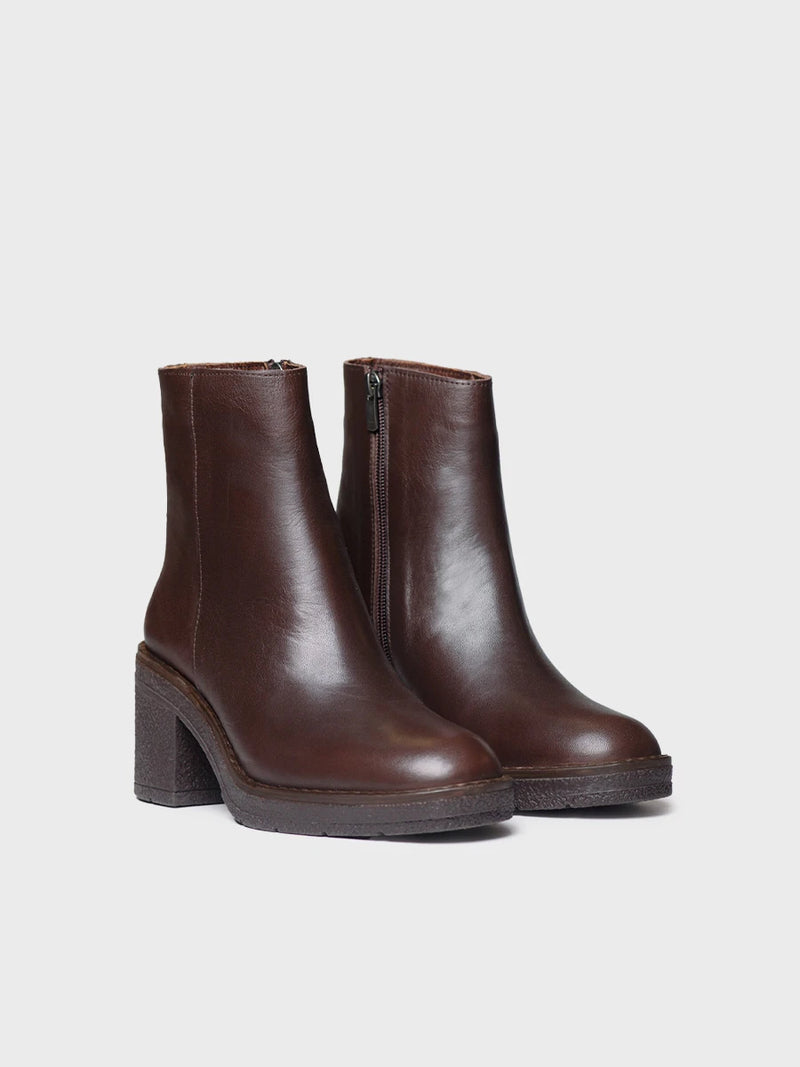 Botines mujer - Botín en piel con cremallera y tacón para mujer | PRADES-P  - Toni Pons  