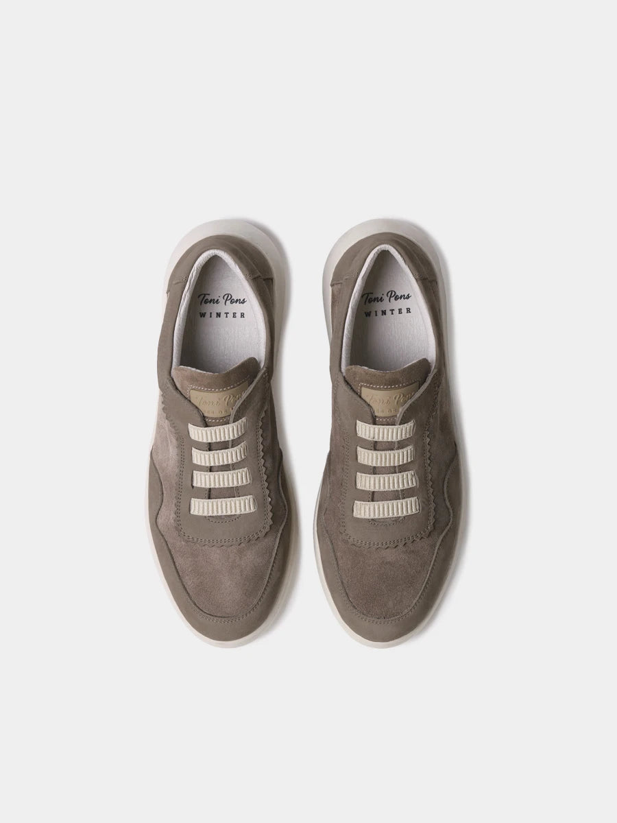 Zapatos con cordones mujer - Zapatilla deportiva de mujer en serraje bicolor | PRESTON  - Toni Pons  