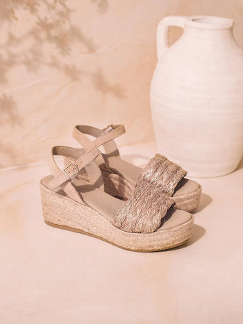 sandalias mujer - Alpargata de mujer en yute trenzado con cuña y hebilla | ROCIO-PH  - Toni Pons  