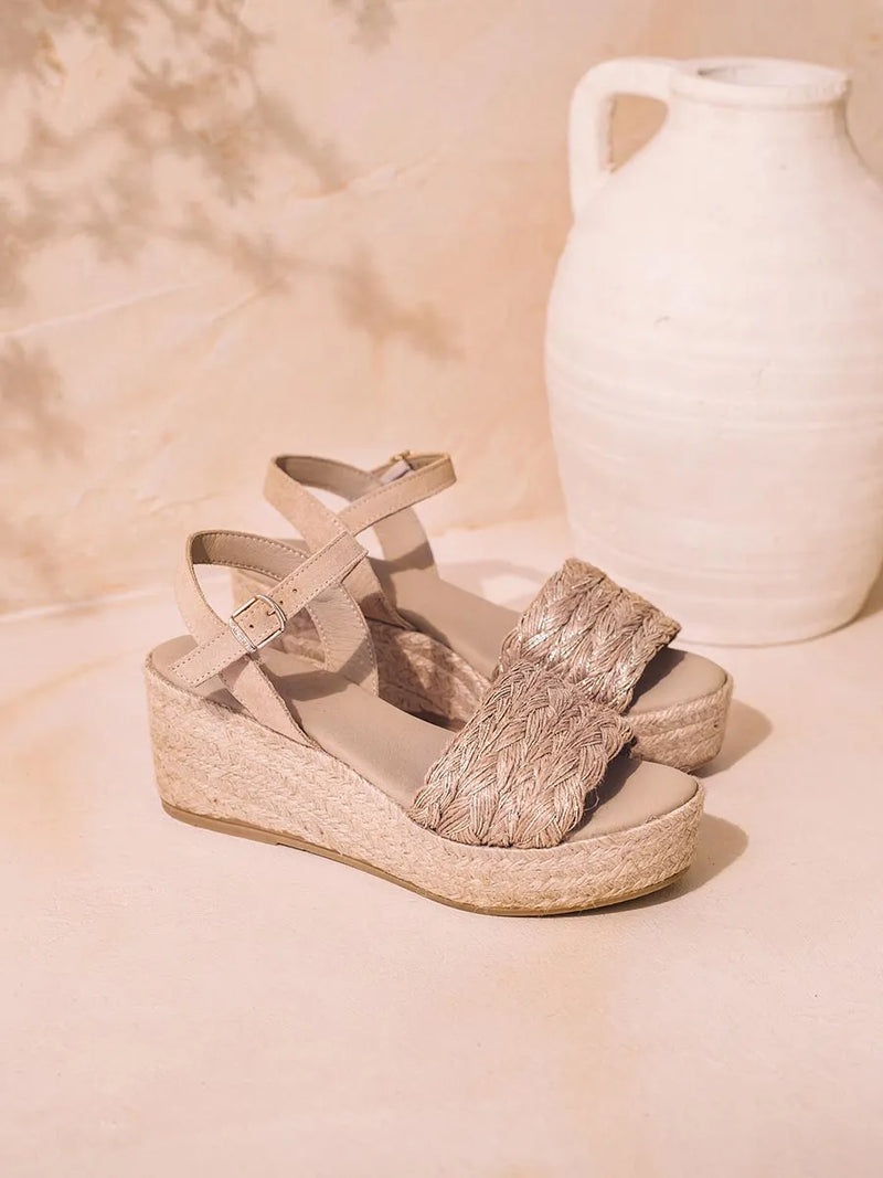 sandalias mujer - Alpargata de mujer en yute trenzado con cuña y hebilla | ROCIO-PH  - Toni Pons  