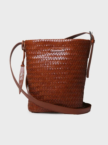 Complementos - Bolso bombonera en cuero trenzado con tira ajustable | SALLY  - Toni Pons  