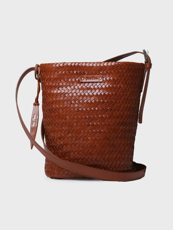 Complementos - Bolso bombonera en cuero trenzado con tira ajustable | SALLY  - Toni Pons  