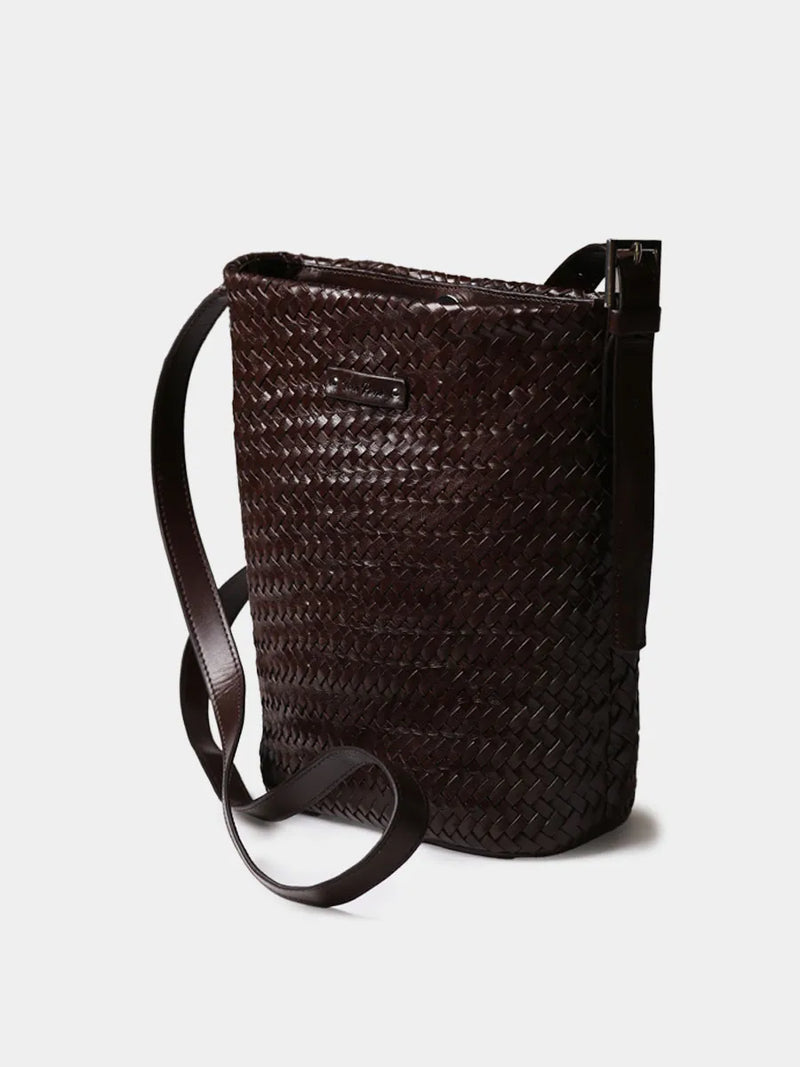 Complementos - Bolso bombonera en cuero trenzado con tira ajustable | SALLY  - Toni Pons  