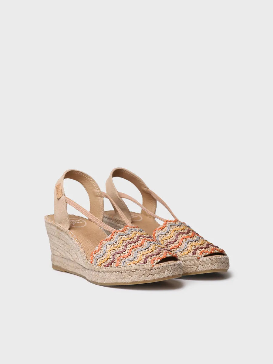 alpargatas mujer - Alpargata de mujer en algodón multicolor con cuña | SARA-RS  - Toni Pons  