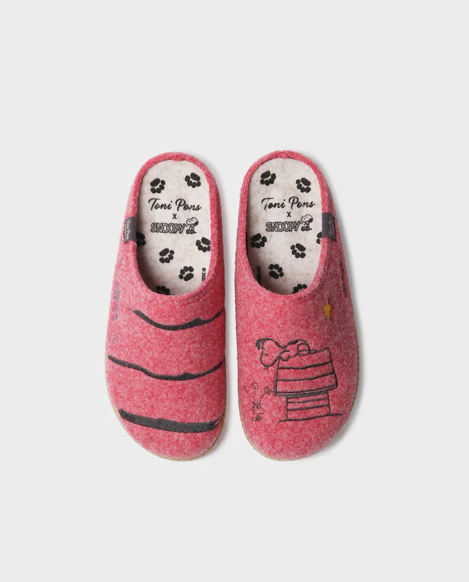 Zapatillas de casa mujer - Slippers tipo zueco de Snoopy para mujer en fieltro | SNOOPY  - Toni Pons  