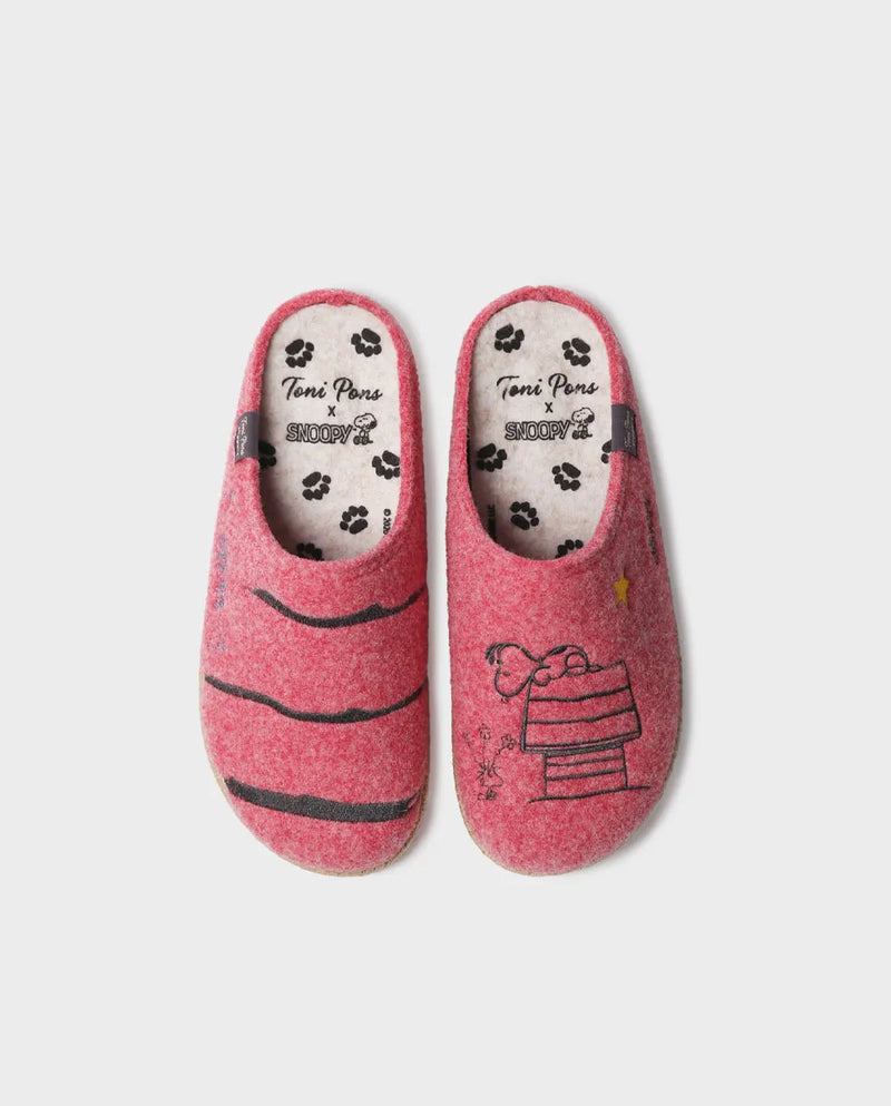 Zapatillas de casa mujer - Slippers tipo zueco de Snoopy para mujer en fieltro | SNOOPY  - Toni Pons  