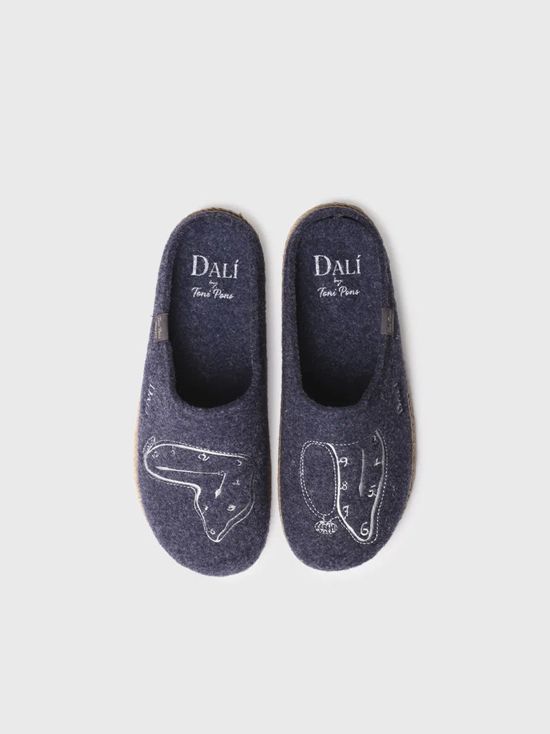 zapatillas de casa hombre - Zapatillas de casa de hombre inspiradas en la obra de Salvador Dalí en azul marino | SOMNI  - Toni Pons  