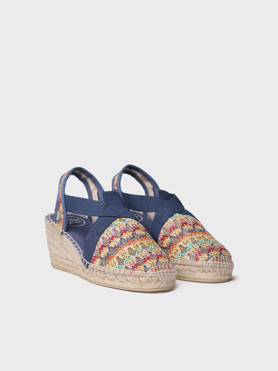 alpargatas mujer - Alpargata vegana de mujer en tejido multicolor con cuña | TERRA-TT  - Toni Pons  