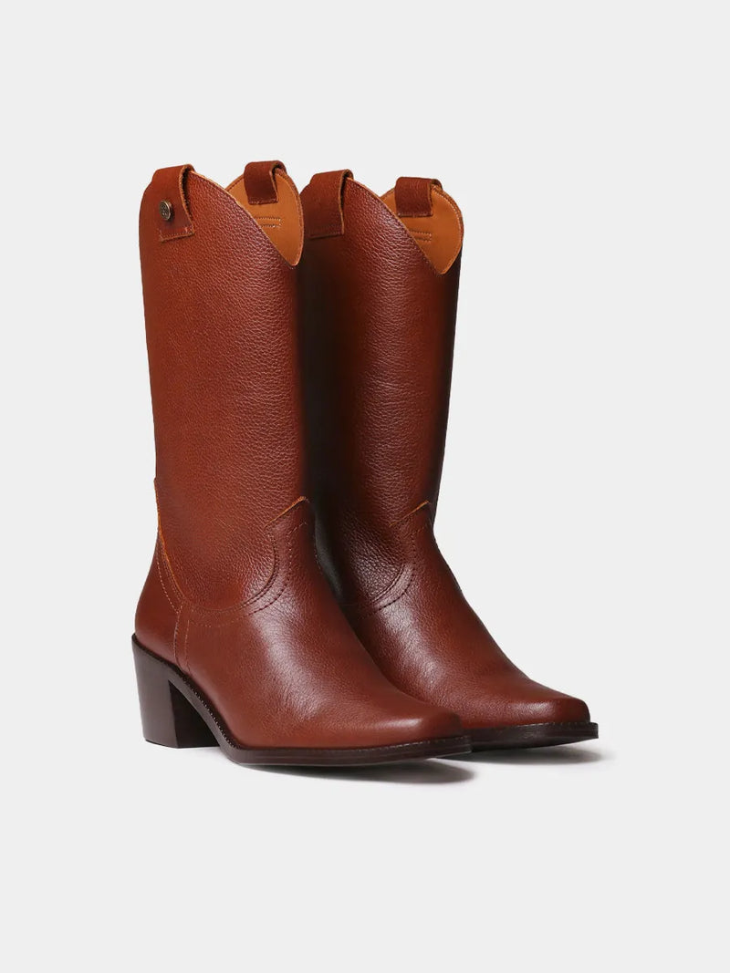Botines mujer - Botines de mujer cowboy en piel con tacón | UBEDA  - Toni Pons  