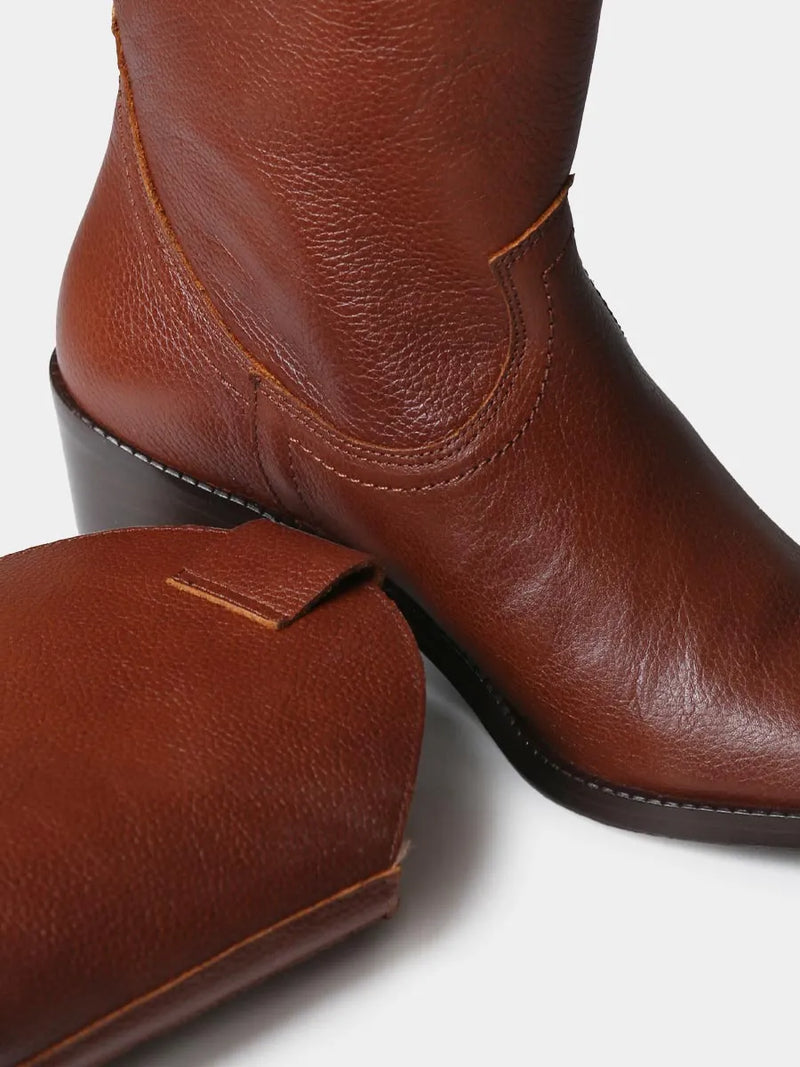 Botines mujer - Botines de mujer cowboy en piel con tacón | UBEDA  - Toni Pons  
