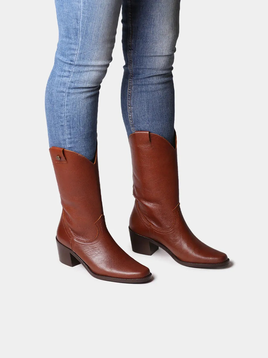 Botines mujer - Botines de mujer cowboy en piel con tacón | UBEDA  - Toni Pons  