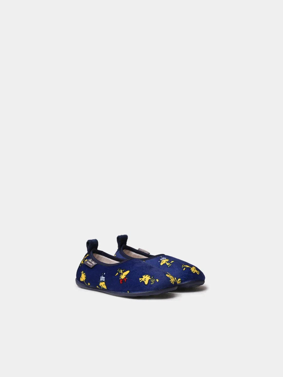 Zapatillas de casa infantiles - Slippers infantiles de Snoopy en pelo sintético | WOODY  - Toni Pons  