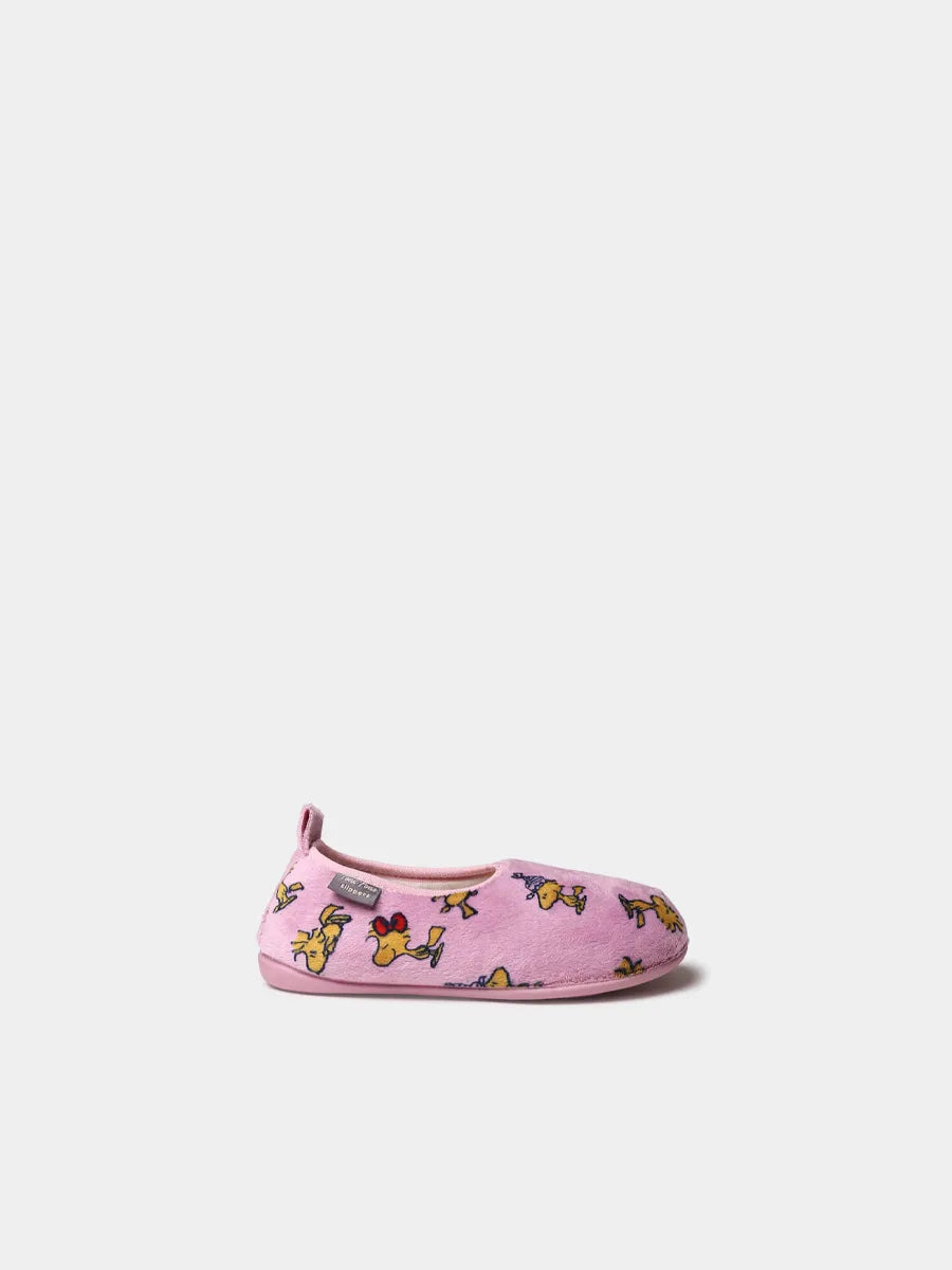 Zapatillas de casa infantiles - Slippers infantiles de Snoopy en pelo sintético | WOODY  - Toni Pons  