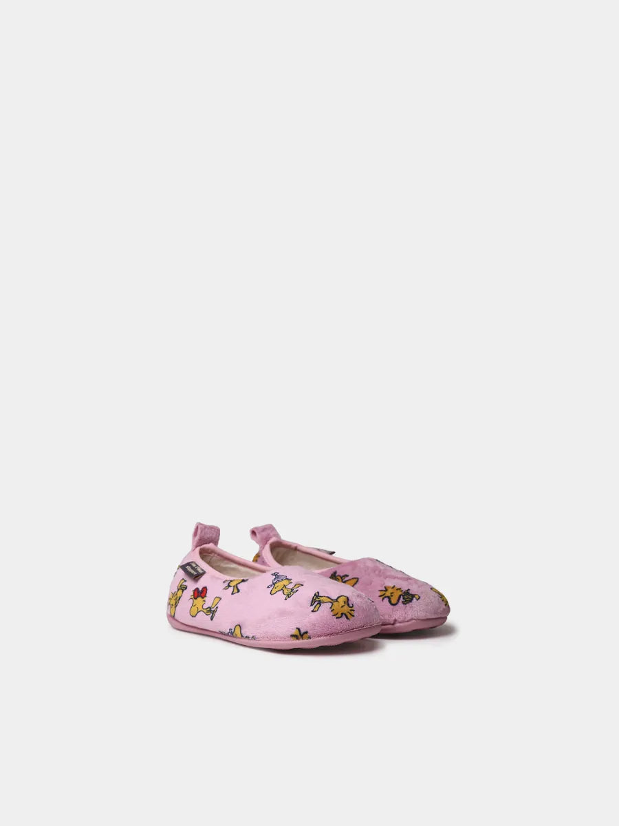 Zapatillas de casa infantiles - Slippers infantiles de Snoopy en pelo sintético | WOODY  - Toni Pons  