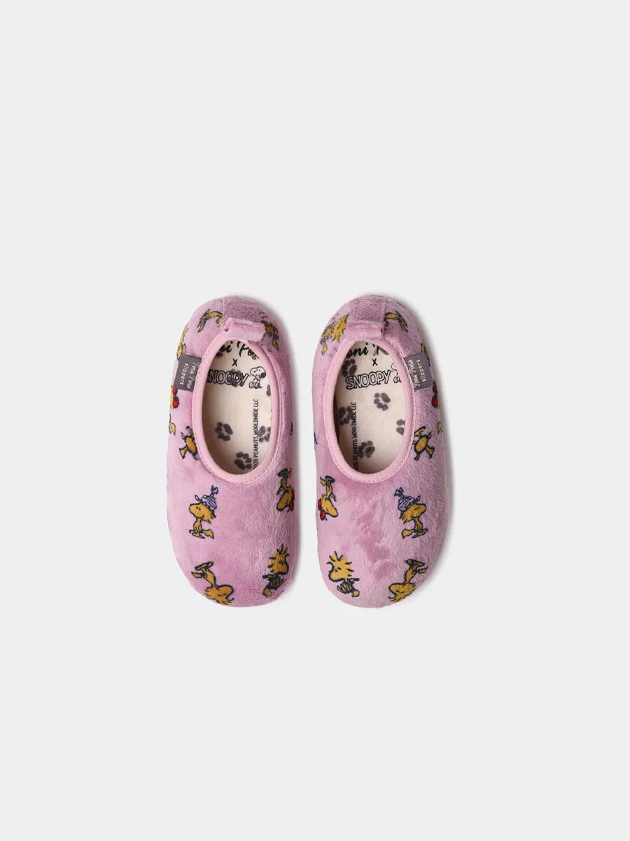 Zapatillas de casa infantiles - Slippers infantiles de Snoopy en pelo sintético | WOODY  - Toni Pons  